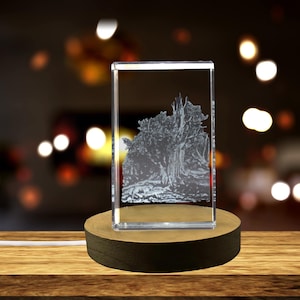 Grote wastafel Bristlecone Pine 3D gegraveerd kristal 3D gegraveerd kristal aandenken/cadeau/decor/verzamelbaar/souvenir