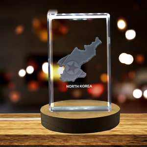 Cristal gravé en 3D de Corée du Nord Souvenir en cristal gravé en 3D/cadeau/décor/objet de collection/souvenir