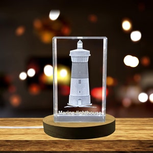 A Beacon of Hope | Marine lighthouse 3d engraved crystal