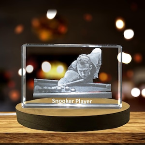 Snooker Player 3D Engraved Crystal 3D Engraved Crystal Keepsake/Gift/Decor/Collectible/Souvenir