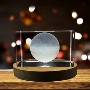Uranus 3D Engraved Crystal Novelty Decor
