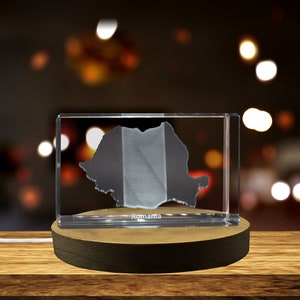 Roumanie Cristal gravé en 3D Souvenir en cristal gravé en 3D/cadeau/décor/objet de collection/souvenir