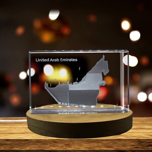 Emirats Arabes Unis 3D Gravé Cristal 3D Gravé Cristal Souvenir/Cadeau/Décor/Collection/Souvenir