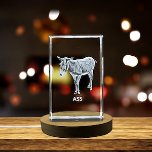 3D Engraved Crystal Ass - Handcrafted Premium Decorative Figurine