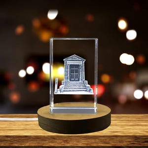 Templo romano de Alcántara | Regalo de escultura de cristal grabado en 3D
