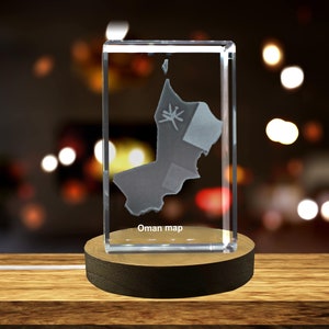 Cristal gravé en 3D d'Oman Souvenir en cristal gravé en 3D/cadeau/décor/objet de collection/souvenir