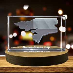 Guinée-Bissau Cristal gravé 3D Cristal gravé 3D Souvenir/Cadeau/Décor/Collection/Souvenir