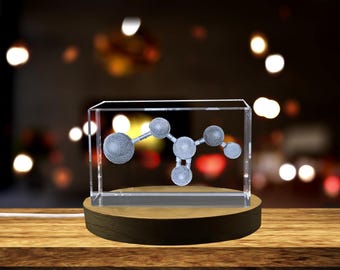 3D Sodium Bicarbonate Crystal Trophy – Engraved Molecular Model, Science Recognition Award & Unique Collectible Gift