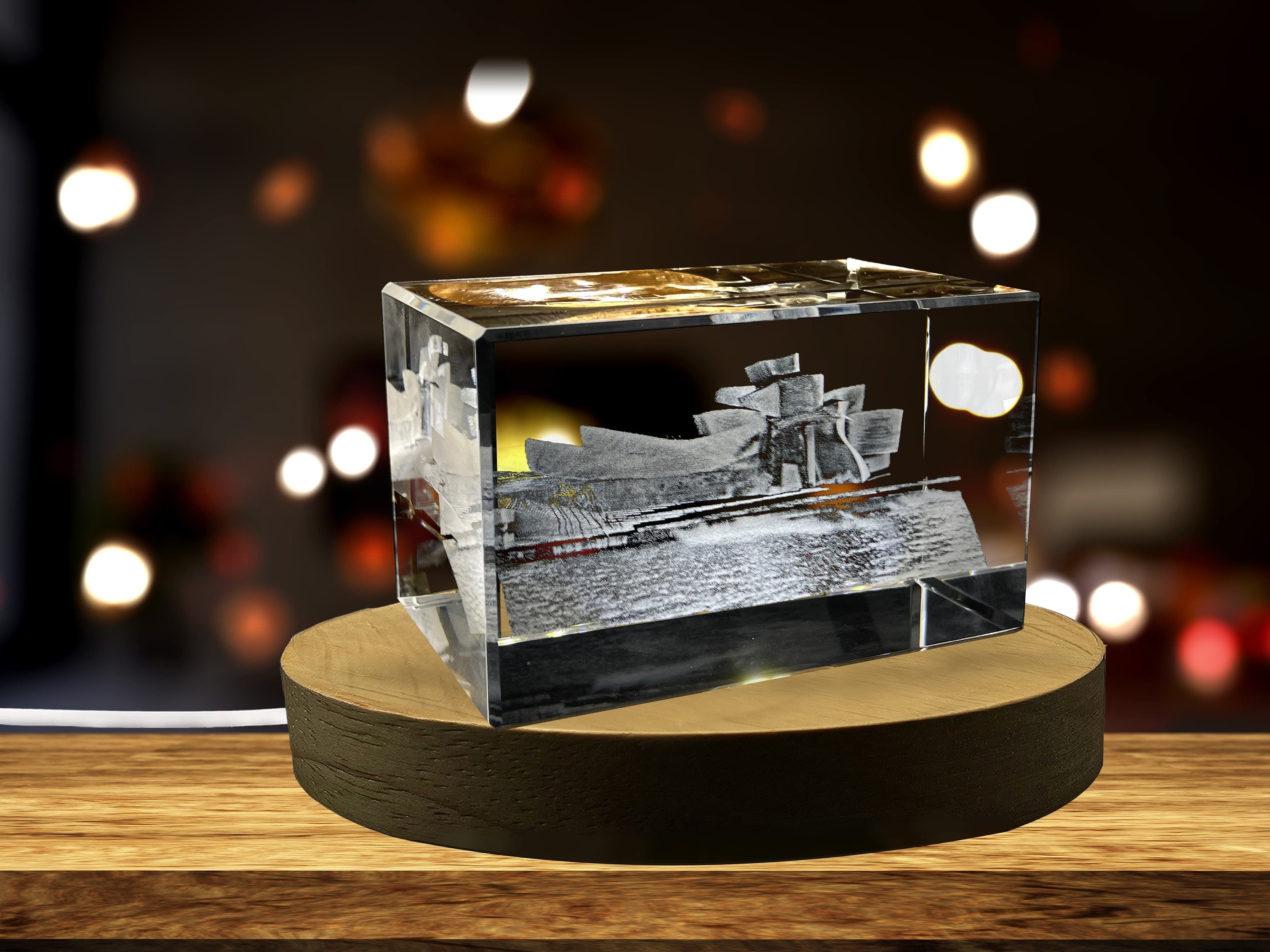 The Guggenheim Bilbao Spain 3D Engraved Crystal Keepsake