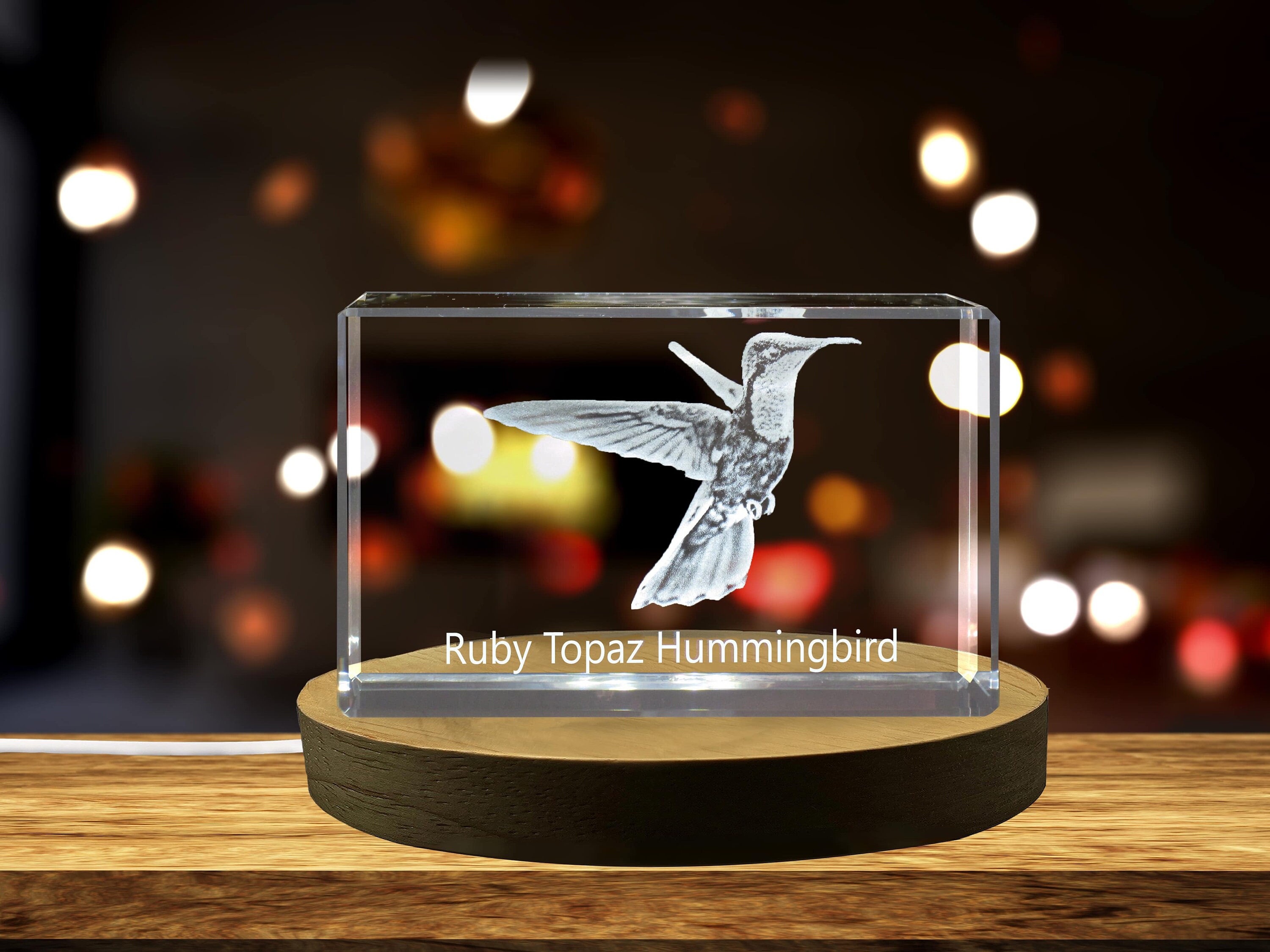 Custom Engraved Hummingbird Dial w/Crystal Bezel Amazon.com: 3D Hummingbird Crystal Ball 60mm - Hummingbird  main image 4