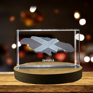 Jamaïque Cristal gravé 3D Cristal gravé 3D Souvenir/Cadeau/Décor/Collection/Souvenir