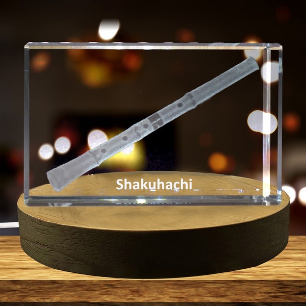 Shakuhachi 3D Engraved Crystal 3D Engraved Crystal Keepsake/Gift/Decor/Collectible/Souvenir