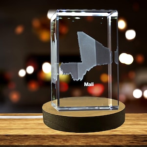 Mali Gravé 3D Cristal Gravé 3D Cristal Souvenir/Cadeau/Décor/Collection/Souvenir