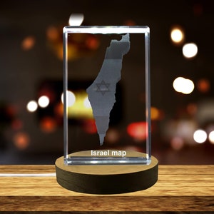 Israël Gravé 3D Cristal Gravé 3D Cristal Souvenir/Cadeau/Décor/Collection/Souvenir