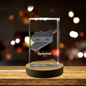 Cristal gravé en 3D de Syrie Souvenir en cristal gravé en 3D/cadeau/décor/objet de collection/souvenir