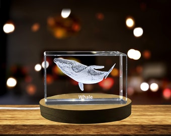 Ocean Symphony | Whale Design | 3D Engraved Crystal Keepsake