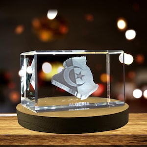 Cristal gravé 3D Algérie Souvenir/cadeau/décor/objet de collection/souvenir en cristal gravé 3D