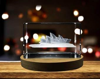 Sydney Opera House 3D Engraved Crystal Collectible Souvenir