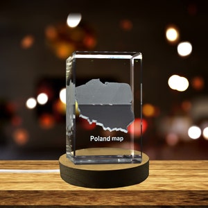 Pologne Cristal gravé en 3D Souvenir en cristal gravé en 3D/cadeau/décor/objet de collection/souvenir