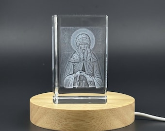 3D Engraved Crystal St. John of Damascus