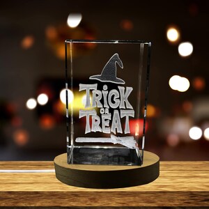 Trick or Treating 3D Engraved Crystal Decor