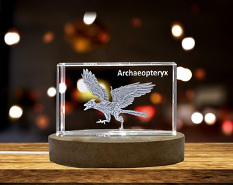 Archaeopteryx Dinosaur 3D Engraved Crystal 3D Engraved Crystal Keepsake/Gift/Decor/Collectible/Souvenir