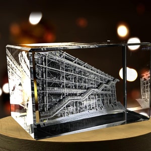 Le Centre Pompidou 3D Engraved Crystal Keepsake Souvenir