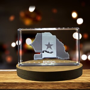 Sénégal Gravé 3D Cristal Gravé 3D Cristal Souvenir/Cadeau/Décor/Collection/Souvenir