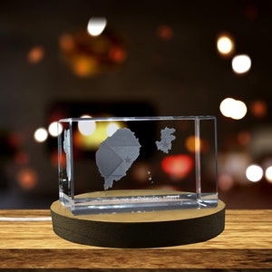Sao Tome & Principe Cristal Gravé 3D Cristal Gravé 3D Souvenir/Cadeau/Décor/Collection/Souvenir