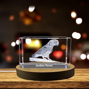 Vivacious Crystal Jardine&#39;s Parrot Sculpture - A Masterful Feathered Portrait
