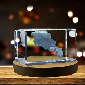 Cristal gravé en 3D d'Arménie Souvenir en cristal gravé en 3D/cadeau/décor/objet de collection/souvenir