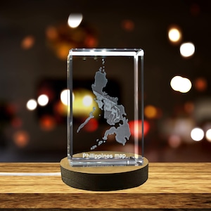 Cristal gravé en 3D aux Philippines Souvenir en cristal gravé en 3D/cadeau/décor/objet de collection/souvenir