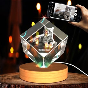 Personalized Pet 3D Engraved Crystal Photo Gift pet Loss, Dog Memorial, pet sympathy gift image 9