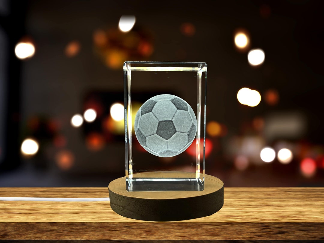サッカーボールアート 3D刻印クリスタル記念品ギフト/装飾