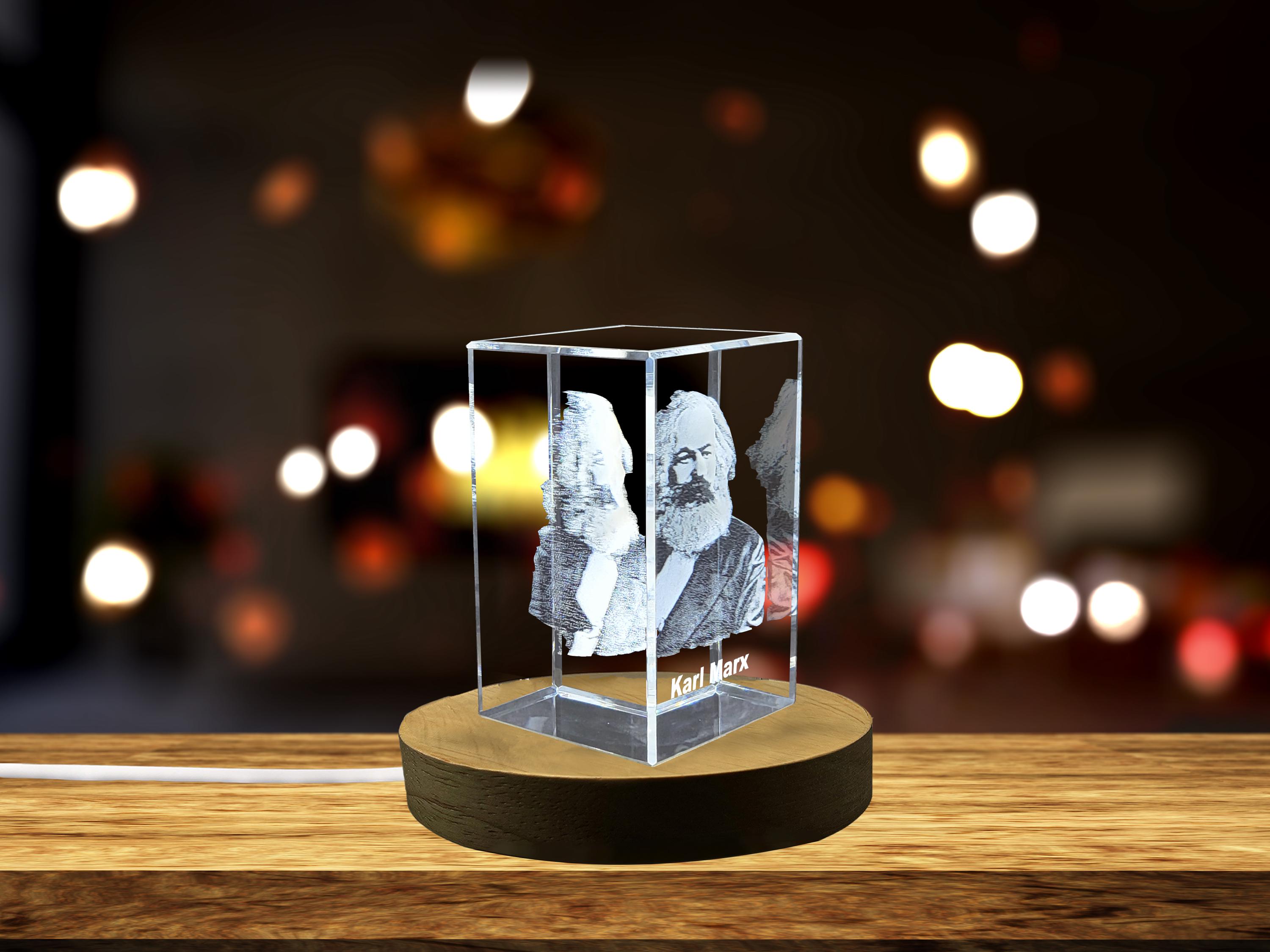 Karl Marx 3D Crystal Recognition Award: Laser Engraved Historical