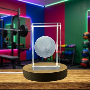 Pickleball-kampioen | 3D-gegraveerde Crystal Award voor winnaar van Pickleball-toernooi