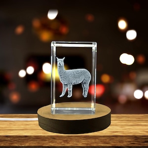 Captivating Alpaca 3D Engraved Crystal Gift - Exquisite Home Decor Piece