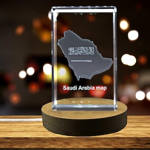 Arabie Saoudite 3D Gravé Cristal 3D Gravé Cristal Souvenir/Cadeau/Décor/Collection/Souvenir