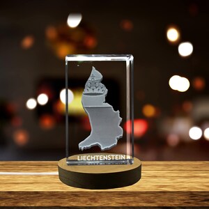 Cristal gravé 3D Liechtenstein Souvenir/cadeau/décor/objet de collection/souvenir en cristal gravé 3D