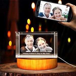 Personalisiertes Vatertagsgeschenk 3D graviertes Kristallfoto