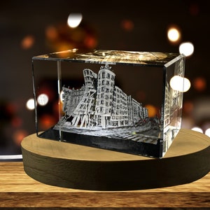 Dancing House 3D Engraved Crystal Keepsake Souvenir