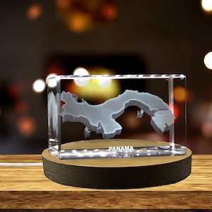 Panama Gravé 3D Cristal Gravé 3D Cristal Souvenir/Cadeau/Décor/Collection/Souvenir