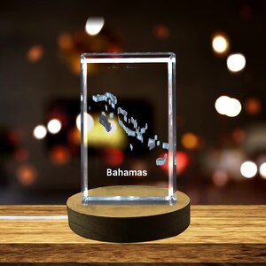 Bahamas 3D Gravé Cristal 3D Gravé Cristal Souvenir/Cadeau/Décor/Collection/Souvenir