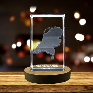 Pays-Bas 3D Gravé Cristal 3D Gravé Cristal Souvenir/Cadeau/Décor/Collection/Souvenir