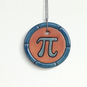 Pi Ornament, Ceramic Wall Art, Office and Cubicle Decor, Wall Tile, Holiday Gift