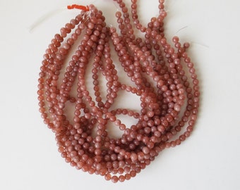 Rare Natural Strawberry Quartz 6 mm round beads 14" ( #J1287)