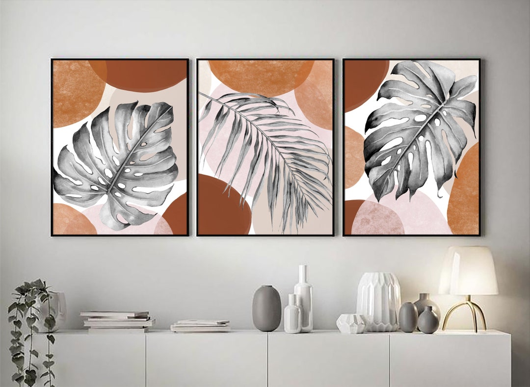 Boho Abstract Art Set of 3 Prints Boho Wall Decor Download - Etsy