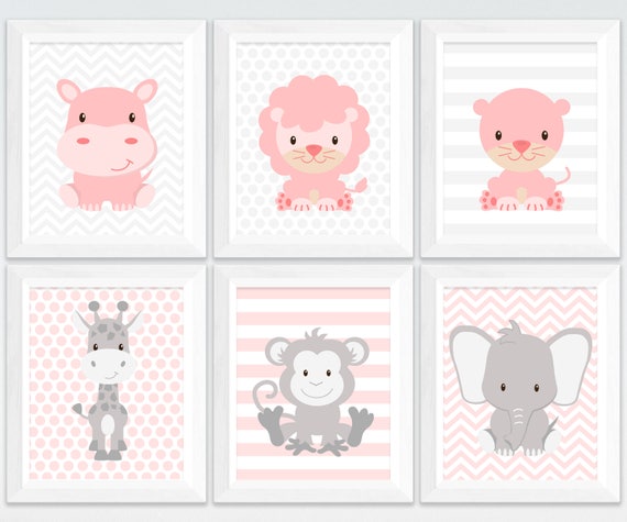 Nursery printable safari jungle pets wall artwork fixed, lion hippo giraffe monkey nursery artwork, custom made hues, woman house purple decor obtain picture relating to Printable Jungle Animals named Nursery printable safari jungle pets wall artwork mounted, lion hippo giraffe monkey nursery artwork, tailor made hues, lady house red decor down load