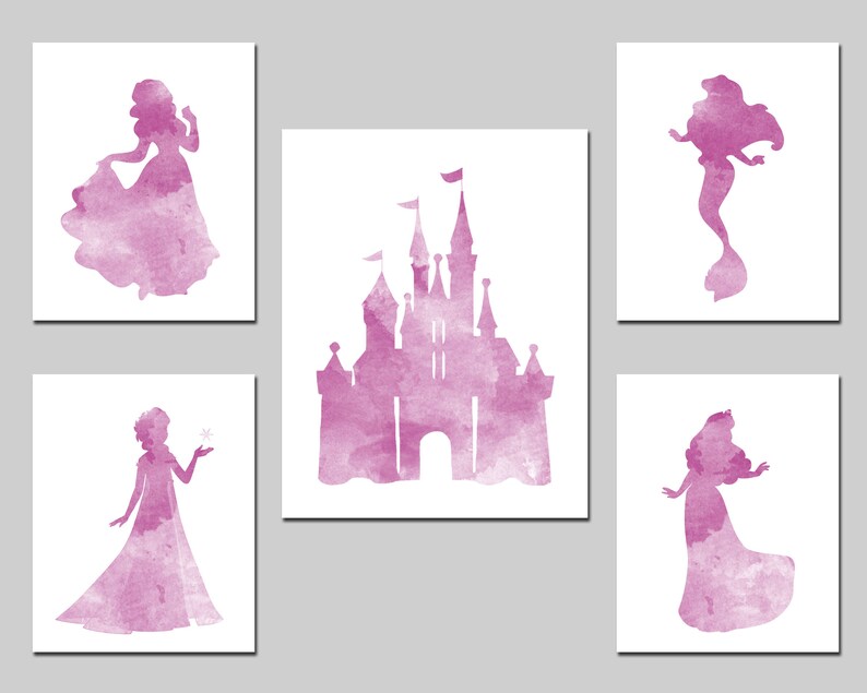 Princess nursery printable Disney inspired wall art set Etsy