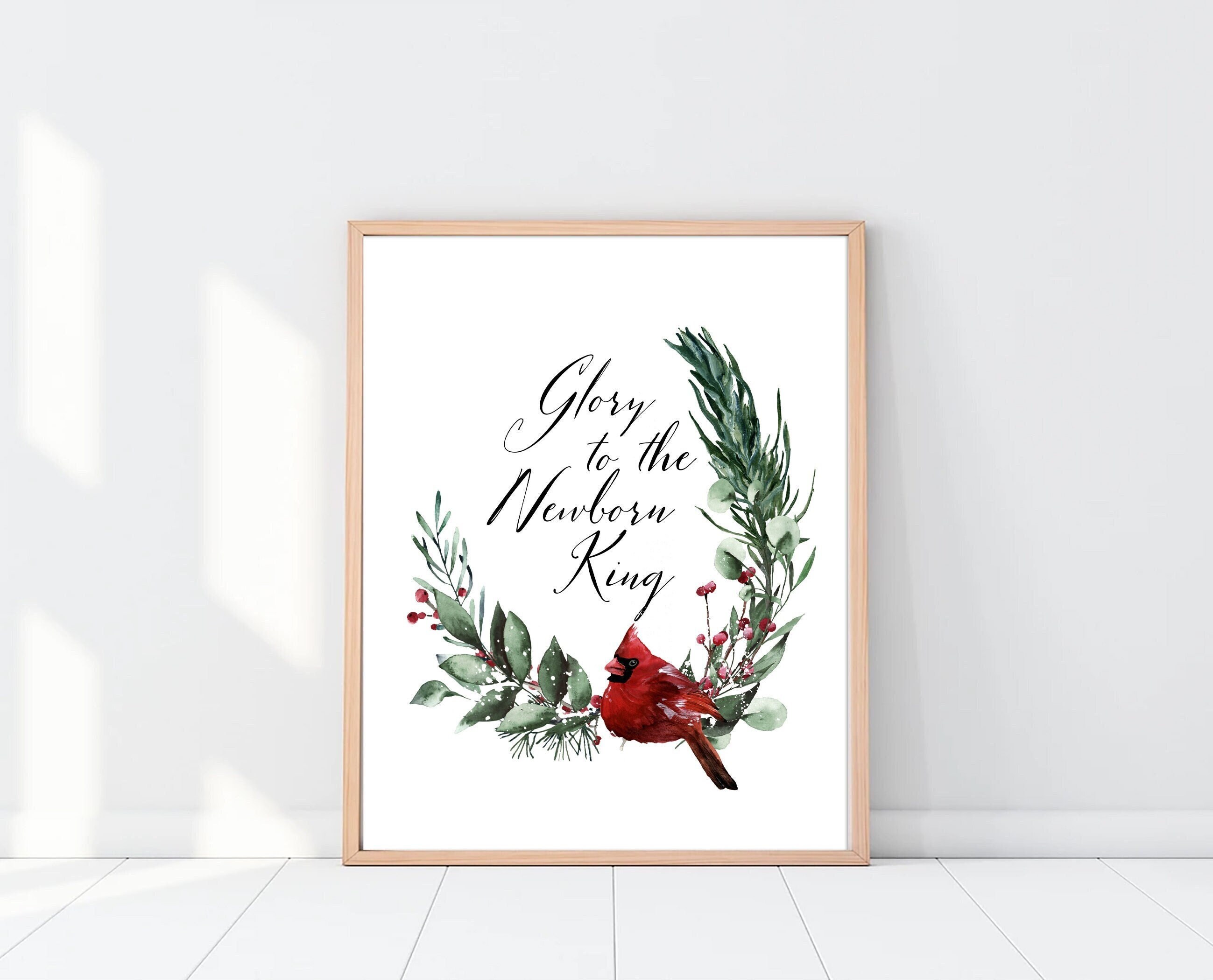 Glory to the Newborn King Printable Christmas Wall Art | Etsy